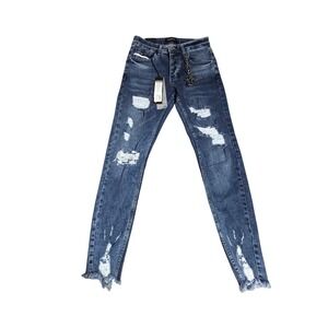 DENIM HOUSE‎ DHZ Men's Blue Distressed Slim Fit Jeans Size 30 32 NWT